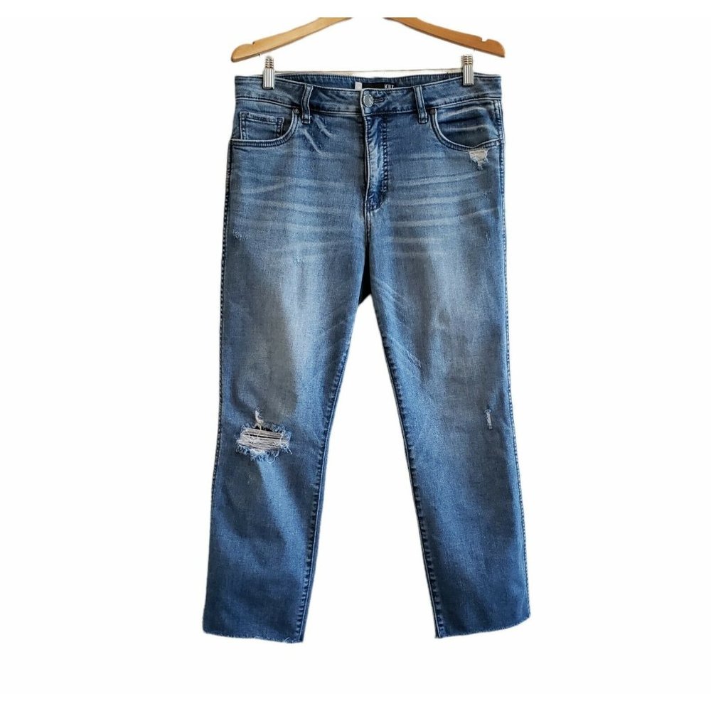 Kut From The Kloth Reese High Rise Fab Ab Ankle Straight Leg Stretchy Jeans 10